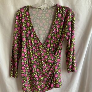 Boden long sleeved surplice wrap top - US 10/UK 14